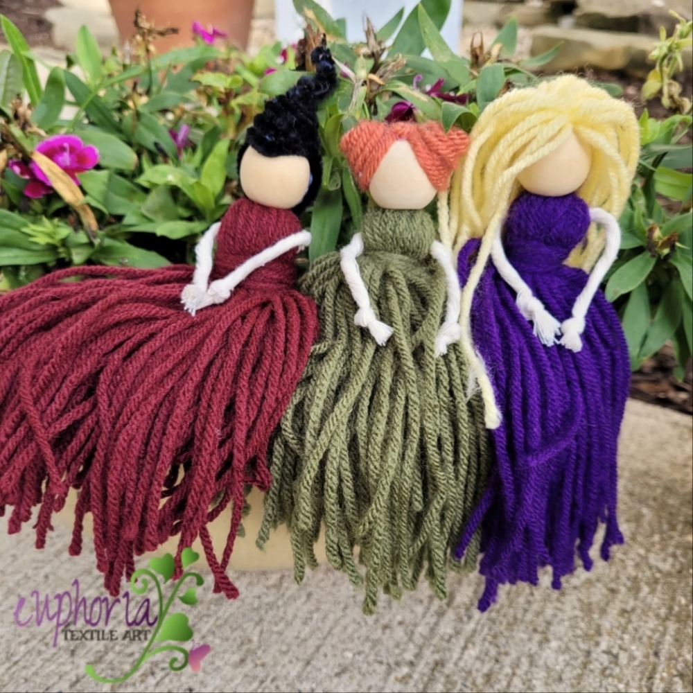 Hocus Pocus inspired Macrame doll set
